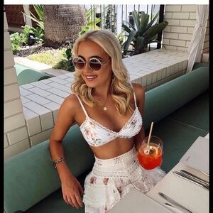 Heathers Pintuck Lace Bikini Swimsuit in Floating Bouquet ZIMMERMANN. NEW WT. 1